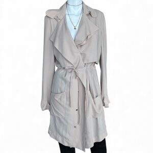Haute Hippie Draped Waterfall Trench Coat